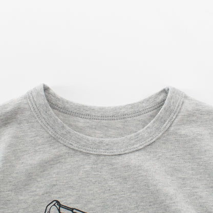 Summer Boys’ Cartoon and Letters Pattern Grey T-shirt in European and American Style, MyKids-USA®, T-Shirts, MyKids-USA -  -  -  -  -  -  - .