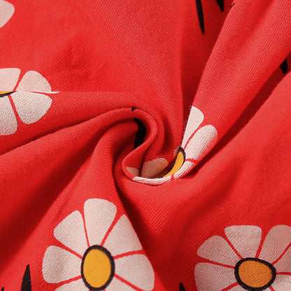 Summer Arrival Flowers Pattern Short Sleeves Crew Neck Dress for Stylish Girls, MyKids-USA®, Baby & Toddler Dresses, MyKids-USA -  -  -  -  -  -  - 