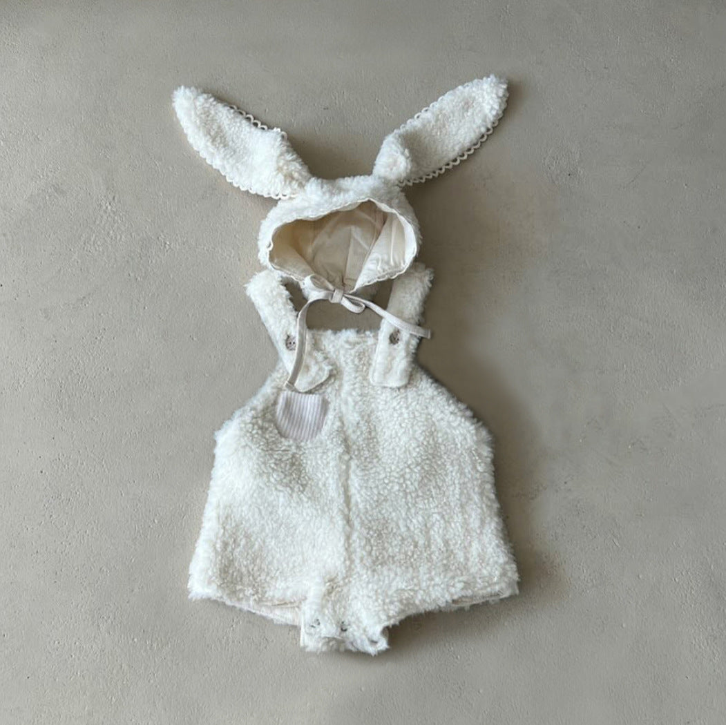 Winter Arrival Baby Unisex Sleeveless Plain Fluffy Onesies with Hat, MyKids-USA®, Bodysuits, MyKids-USA - Size/Age - 66 (3-6M) - Color - White -  -  - TR2601102211-A.