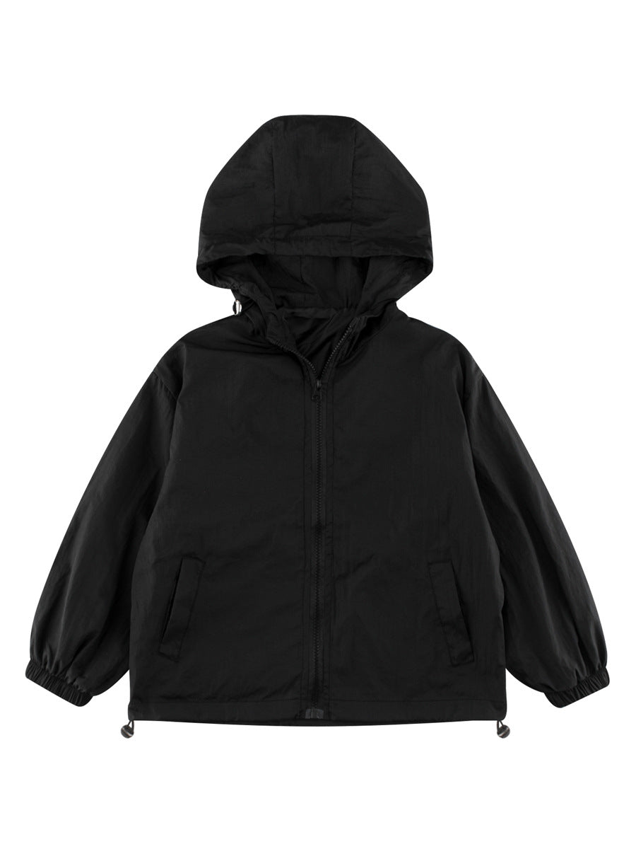 Arrival Kids Unisex Solid Color Hooded Zip-up Coat, MyKids-USA®, Baby & Toddler Outerwear, MyKids-USA - Size/Age - 120 (5-7Y) - Color - Black -  -  - TR2411032234-A