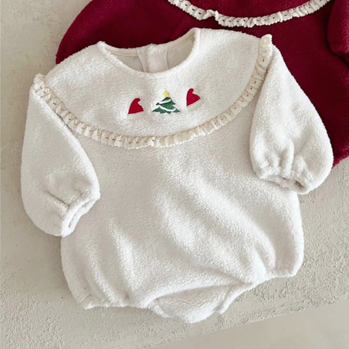 Winter and Spring Arrival Baby Unisex Fluffy Long Sleeves Christmas Pattern Bodysuit, MyKids-USA®, Baby One-Pieces, MyKids-USA - Size/Age - 66 (3-6M) - Color - Beige -  -  - TR2601181937-A.