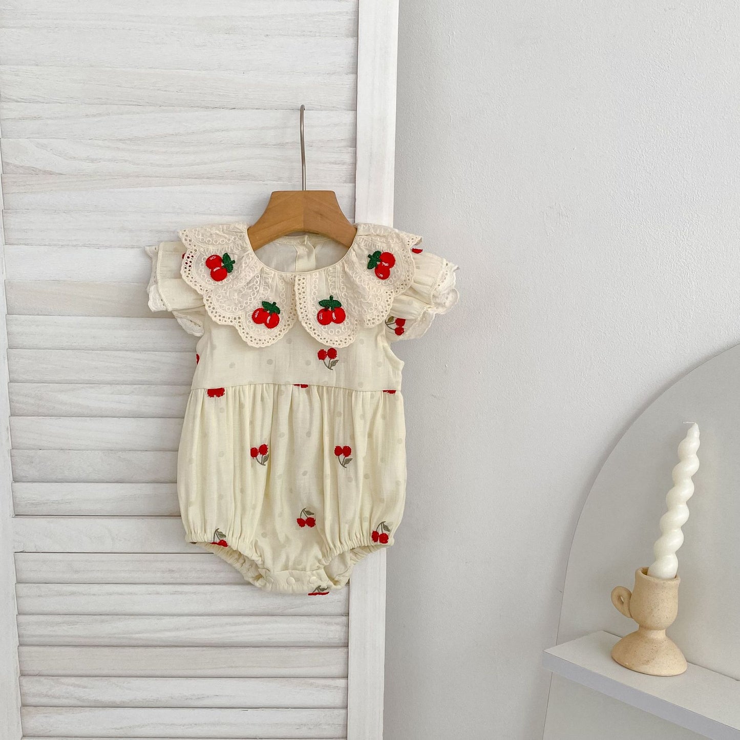 Summer Girls Cute Cherry Pattern Onesies and Dress – Princess Sister Matching Set, MyKids-USA®, Baby & Children's Outfits, MyKids-USA - Size/Age - 66 (3-6M) - Color - Apricot -  -  - TR2604052344-A.