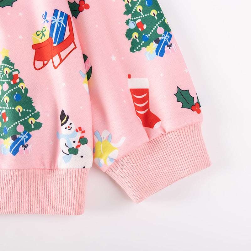 Autumn Arrival Kids Girls Colorful Christmas Pattern Crew Neck Long Sleeves Top, MyKids-USA®, Shirts, MyKids-USA -  -  -  -  -  -  - 