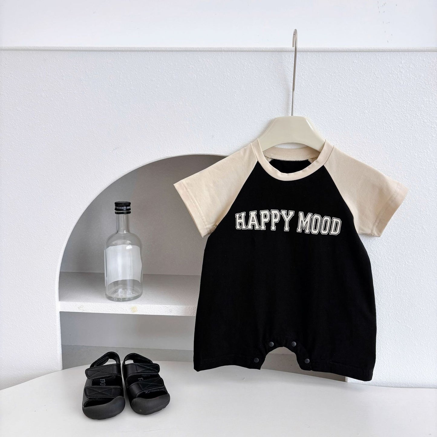 Hot Selling Summer Baby Kids Boys Letters Pattern Color Patchwork Short Sleeves Romper, MyKids-USA®, Baby One-Pieces, MyKids-USA - Size/Age - 66 (3-6M) - Color - Grey -  -  - TR2505190944-B