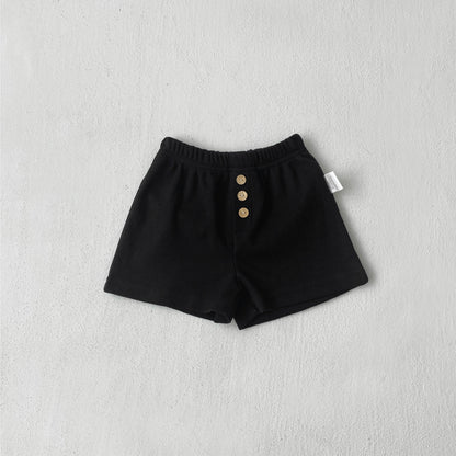 Summer Arrival Baby Kids Casual Style Solid Color Waffle Grid Shorts