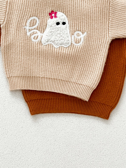 Autumn Arrival Baby Kids Unisex Comfortable Halloween Ghost Pattern Knitted Long Sleeves Pullover, MyKids-USA®, Baby & Toddler Outerwear, MyKids-USA -  -  -  -  -  -  - 