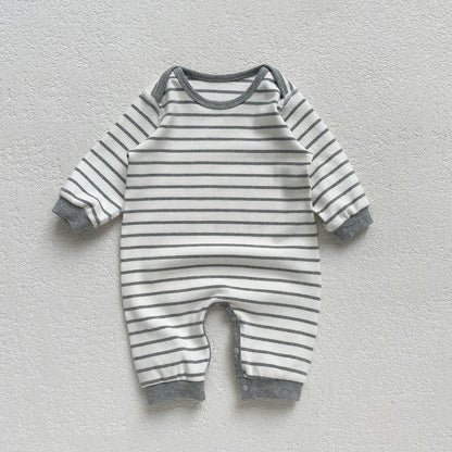 Autumn Hot Selling Baby Unisex Long Sleeves Striped Rompers, MyKids-USA®, Baby One-Pieces, MyKids-USA - Size/Age - 66 (3-6M) - Color - Grey -  -  - TR2507152042-A
