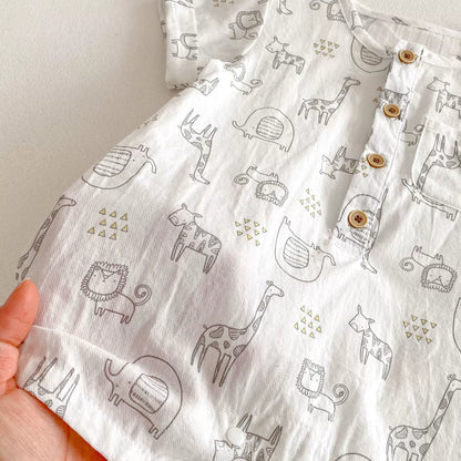 Summer Arrival Baby Unisex Animals Printed Short Sleeves Rompers, MyKids-USA®, Baby One-Pieces, MyKids-USA -  -  -  -  -  -  - 