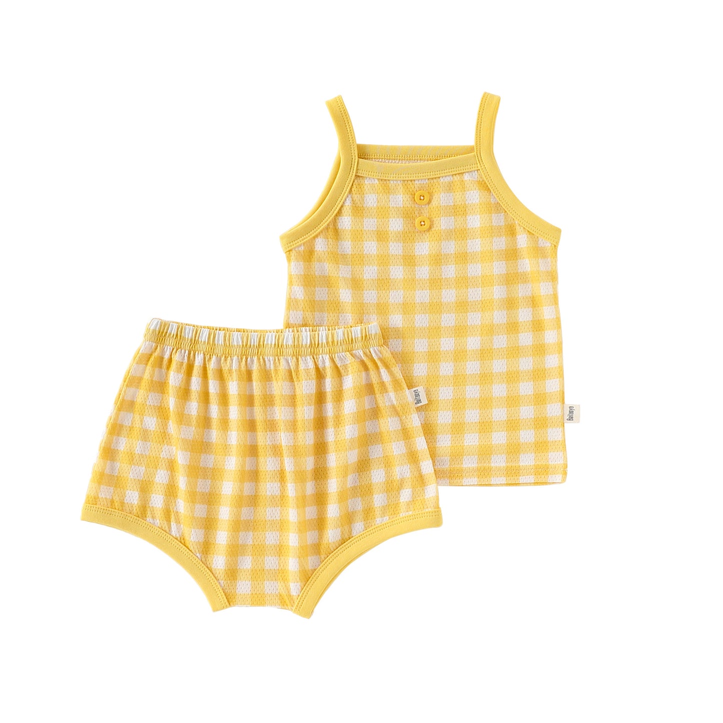 Design Summer Baby Kids Girls Sleeveless Plaid Vest with Shorts Set, MyKids-USA®, Baby & Children's Outfits, MyKids-USA - Size/Age - 73 (6-9M) - Color - Yellow -  -  - TR2606012328-D.