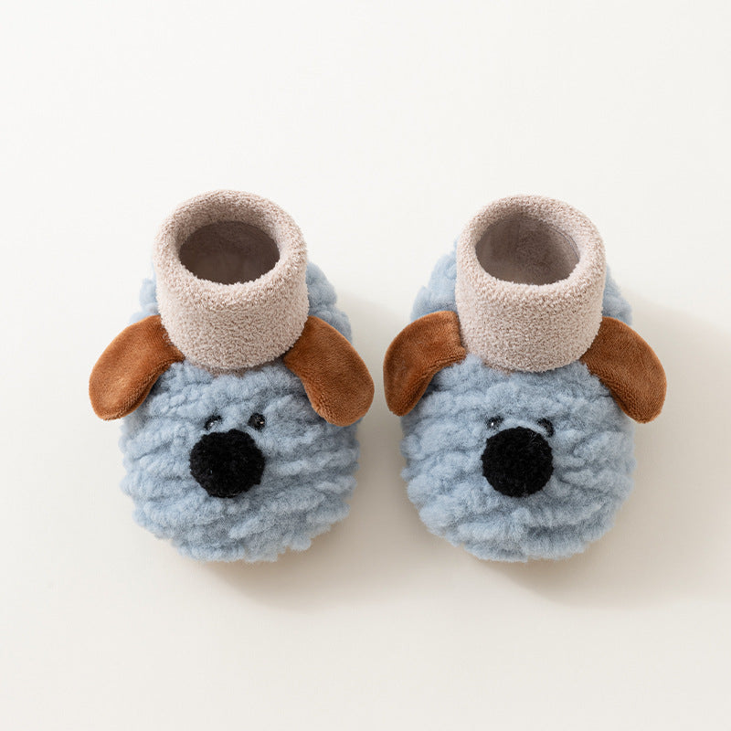 Autumn and Winter Baby Unisex Cute Color Patchwork Puppy Pattern Toddler Soft-Sole Walking Shoes, MyKids-USA®, First Steps & Crawlers, MyKids-USA - Size/Age - insole length 11.00 cm - Color - Blue -  -  - TR2601021032-B.