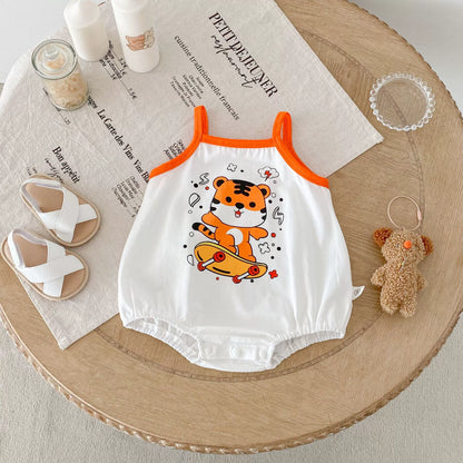 Summer Arrival Baby Unisex Cute Cartoon Tiger Pattern Sleeveless Onesies, MyKids-USA®, Baby One-Pieces, MyKids-USA - Size/Age - 66 (3-6M) - Color - Beige -  -  - TR2505172129-A