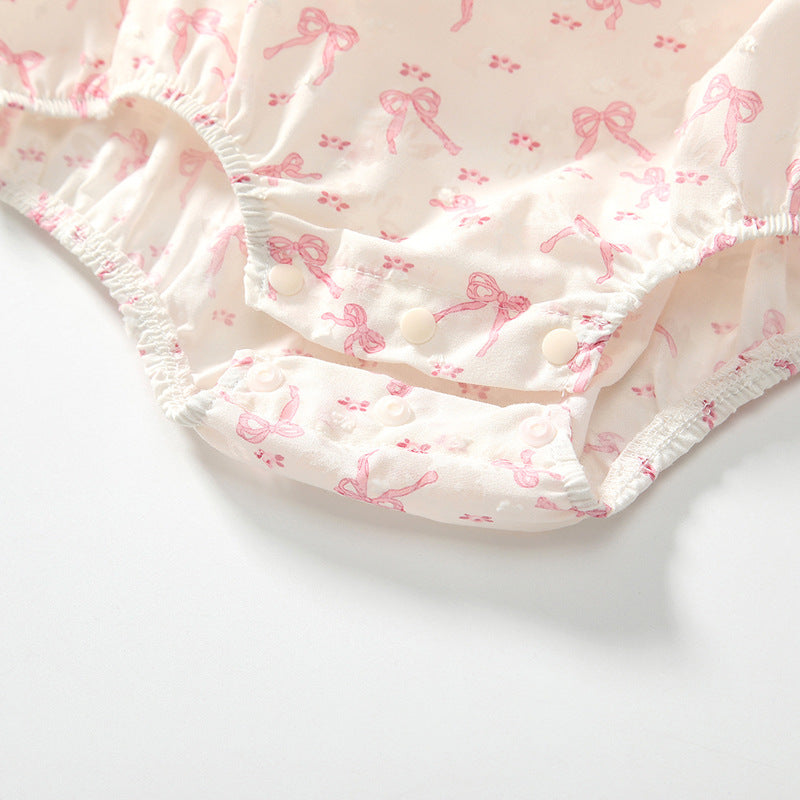 Summer Arrival Baby Girls Cute Butterfly-bow Pattern Sleeveless Strap Onesies, MyKids-USA®, Baby One-Pieces, MyKids-USA -  -  -  -  -  -  - 