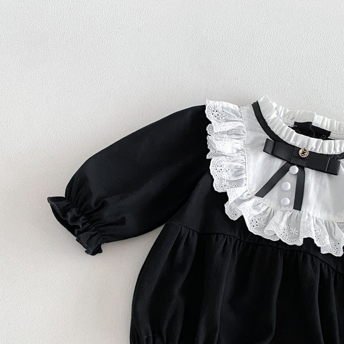 MyKids-USA® Autumn Arrival Baby Girls Long Sleeves Lace Trim Color Patchwork Bodysuit
