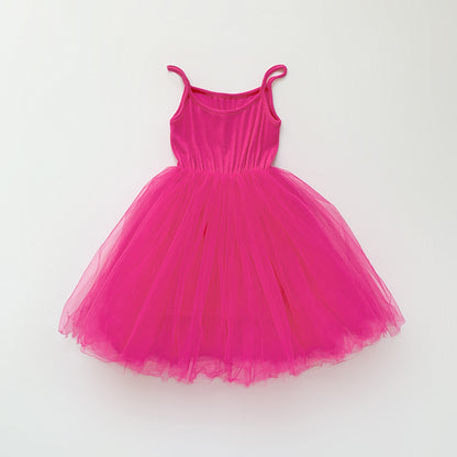 Summer Baby Kids Girls Sleeveless Plain Tulle Patchwork Strap Dress, MyKids-USA®, Baby & Children's Dresses, MyKids-USA - Size/Age - 80 (9-12M) - Color - Red -  -  - TR2605152315-G.