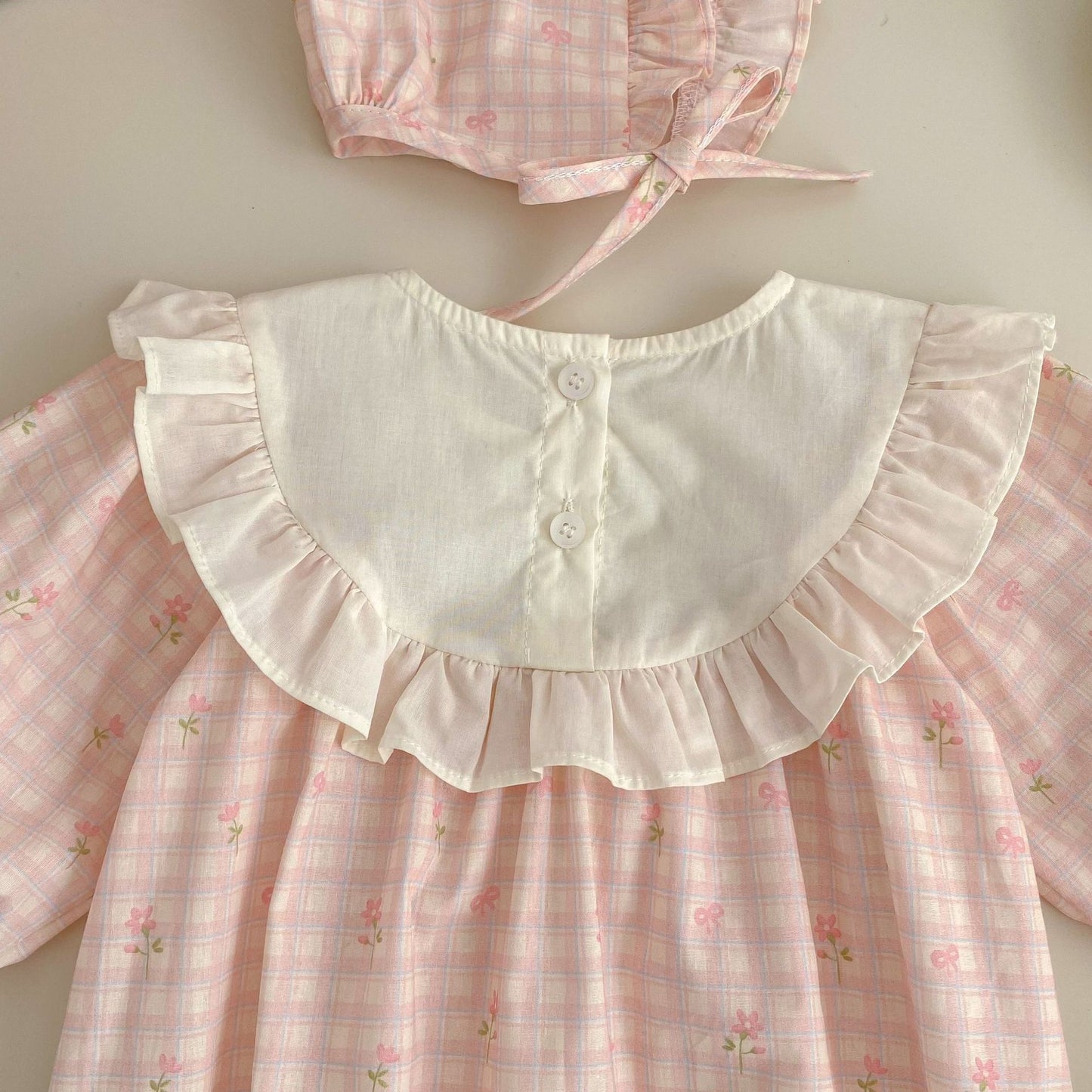 Spring Arrival Baby Girls Long Sleeves Flowers and Plaid Pattern Crew Neck Bodysuit, MyKids-USA®, Bodysuits, MyKids-USA -  -  -  -  -  -  - .