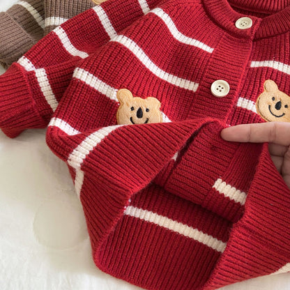 Autumn and Winter Arrival Baby Kids Unisex Teddy Bears Pattern Long Sleeves Casual Cardigan, MyKids-USA®, Cardigans, MyKids-USA -  -  -  -  -  -  - 