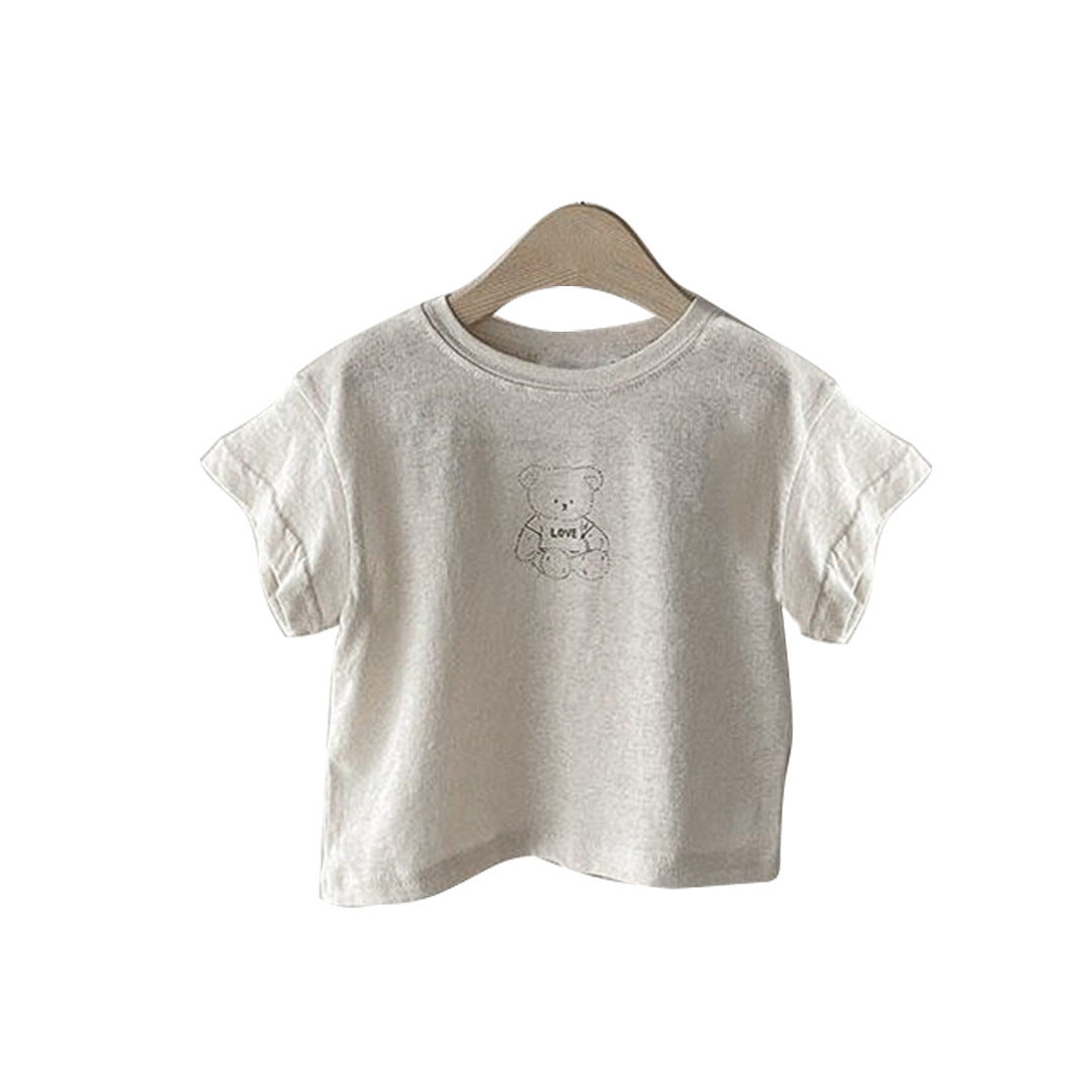 Summer Baby Kids Teddy Cartoon T-shirt in European and American Style