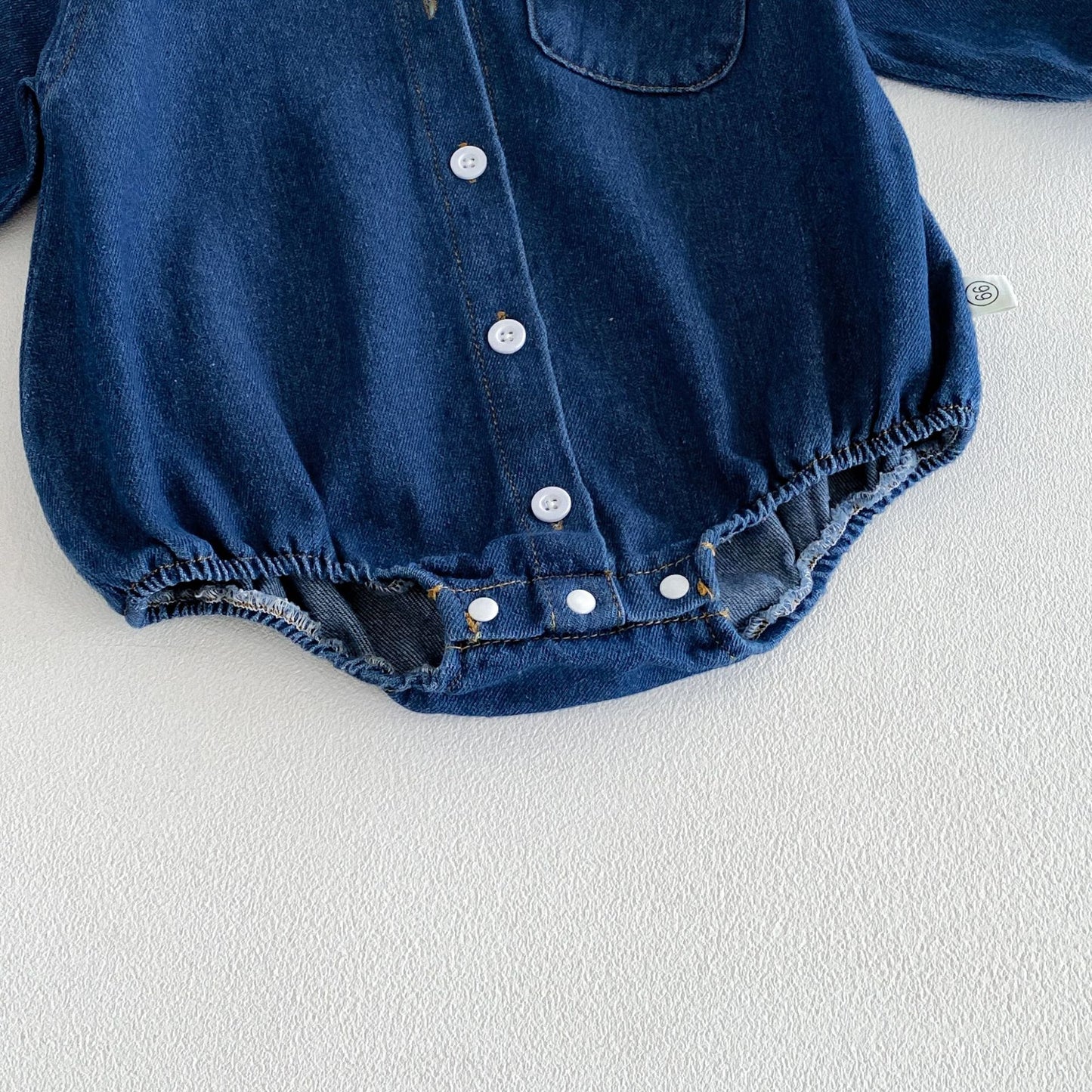 MyKids-USA® Autumn Arrival Baby Long Sleeves Cute Denim Single Breasted Bodysuit