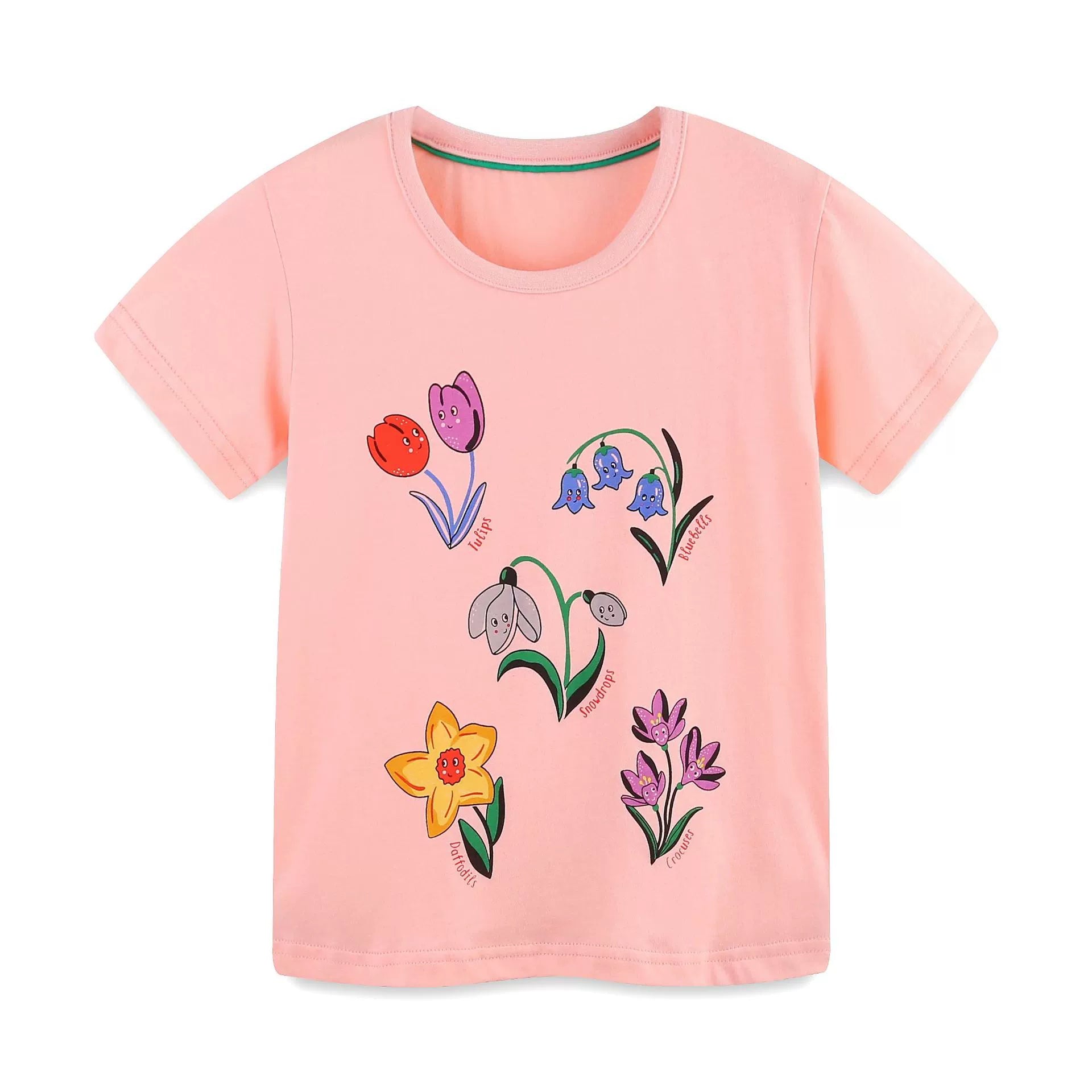 Summer Baby Kids Cute Butterfly and Flowers Cartoon Pattern T-shirt Clothing Set for Girls, MyKids-USA®, T-Shirts, MyKids-USA -  -  -  -  -  -  - 