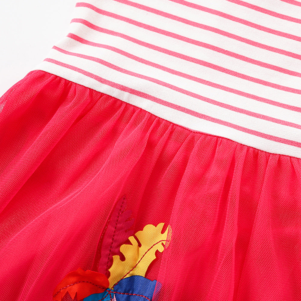 Summer Arrival Animals Cartoon Pattern Fly Sleeves Crew Neck Dress for Stylish Girls, MyKids-USA®, Baby & Children's Dresses, MyKids-USA -  -  -  -  -  -  - .