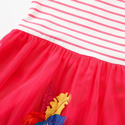 Summer Arrival Animals Cartoon Pattern Fly Sleeves Crew Neck Dress for Stylish Girls, MyKids-USA®, Baby & Children's Dresses, MyKids-USA -  -  -  -  -  -  - .