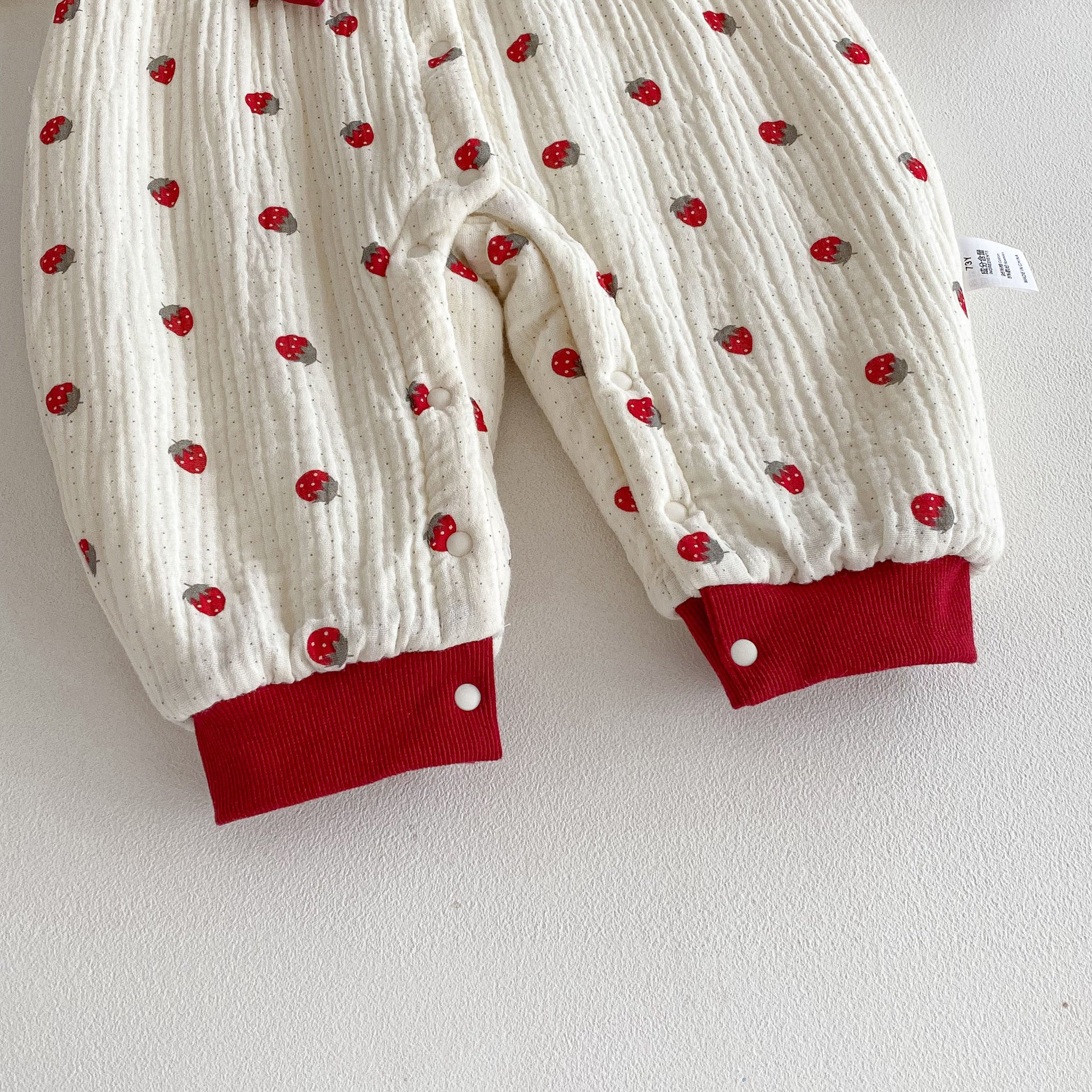 Winter Arrival Baby Girls Long Sleeves Strawberry Pattern Fleece-line Warm Rompers, MyKids-USA®, Baby One-Pieces, MyKids-USA -  -  -  -  -  -  - 