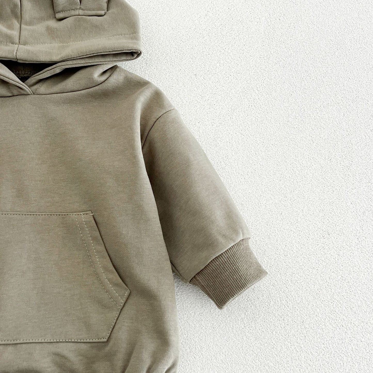 MyKids-USA® Autumn Solid Color Baby Kids Unisex Hooded Bodysuit
