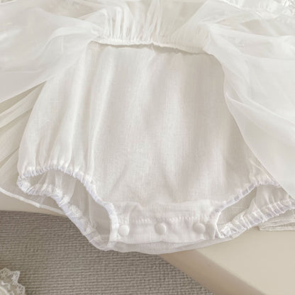 Baby Girls Solid Color Long Sleeves Flowers Pattern Tulle Onesies Dress, MyKids-USA®, Baby & Toddler Dresses, MyKids-USA -  -  -  -  -  -  - 