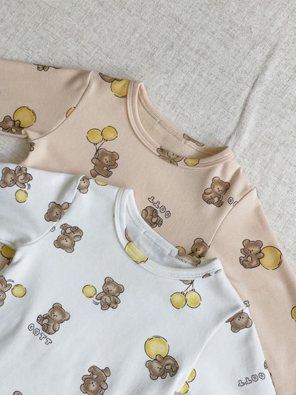 MyKids-USA® Spring and Autumn Baby Kids Long Sleeves Teddy Bear Cartoon Top and Pants Clothing Set