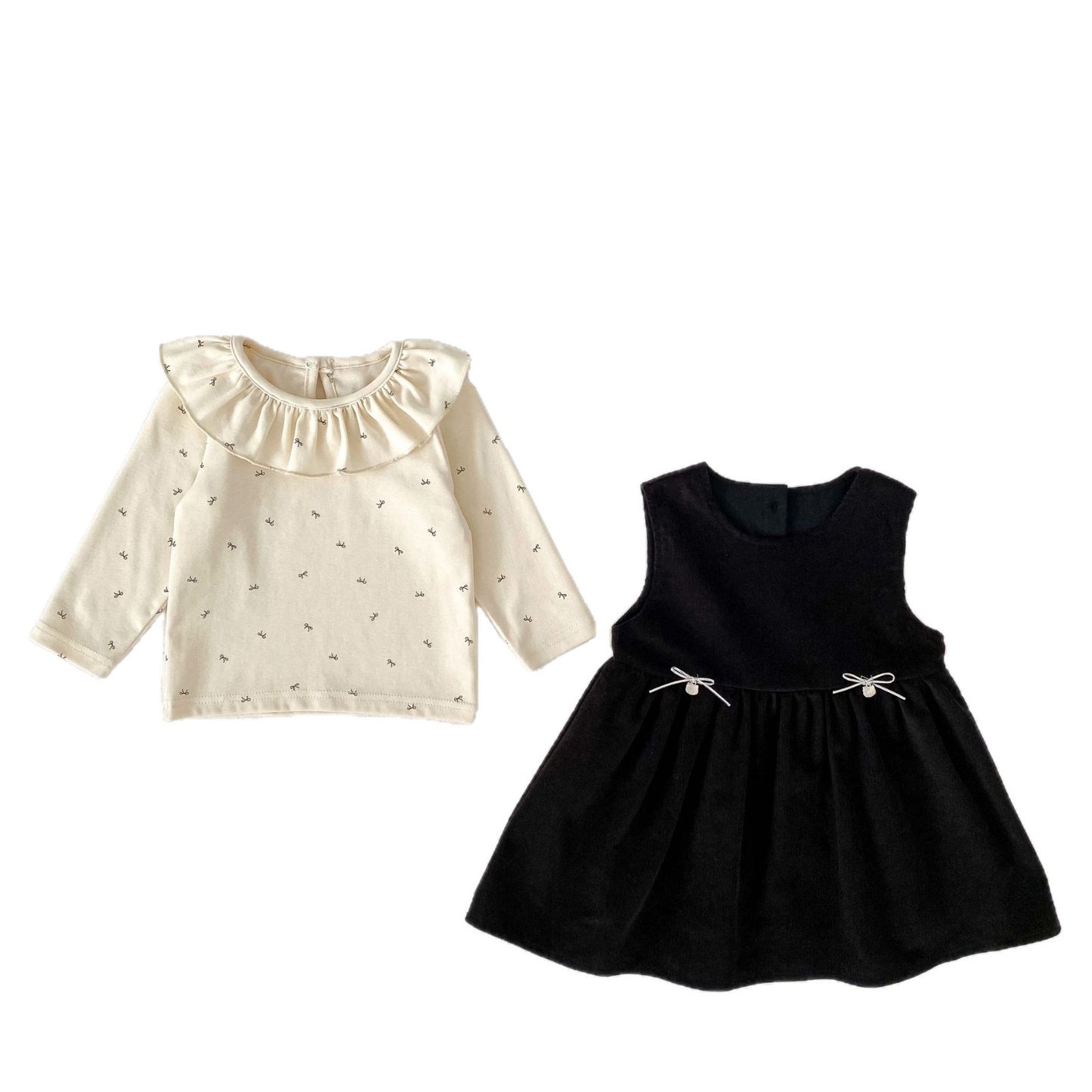 MyKids-USA® Arrival Autumn Baby Kids Girls Long Sleeves Top and Butterfly-bows Pattern Dress