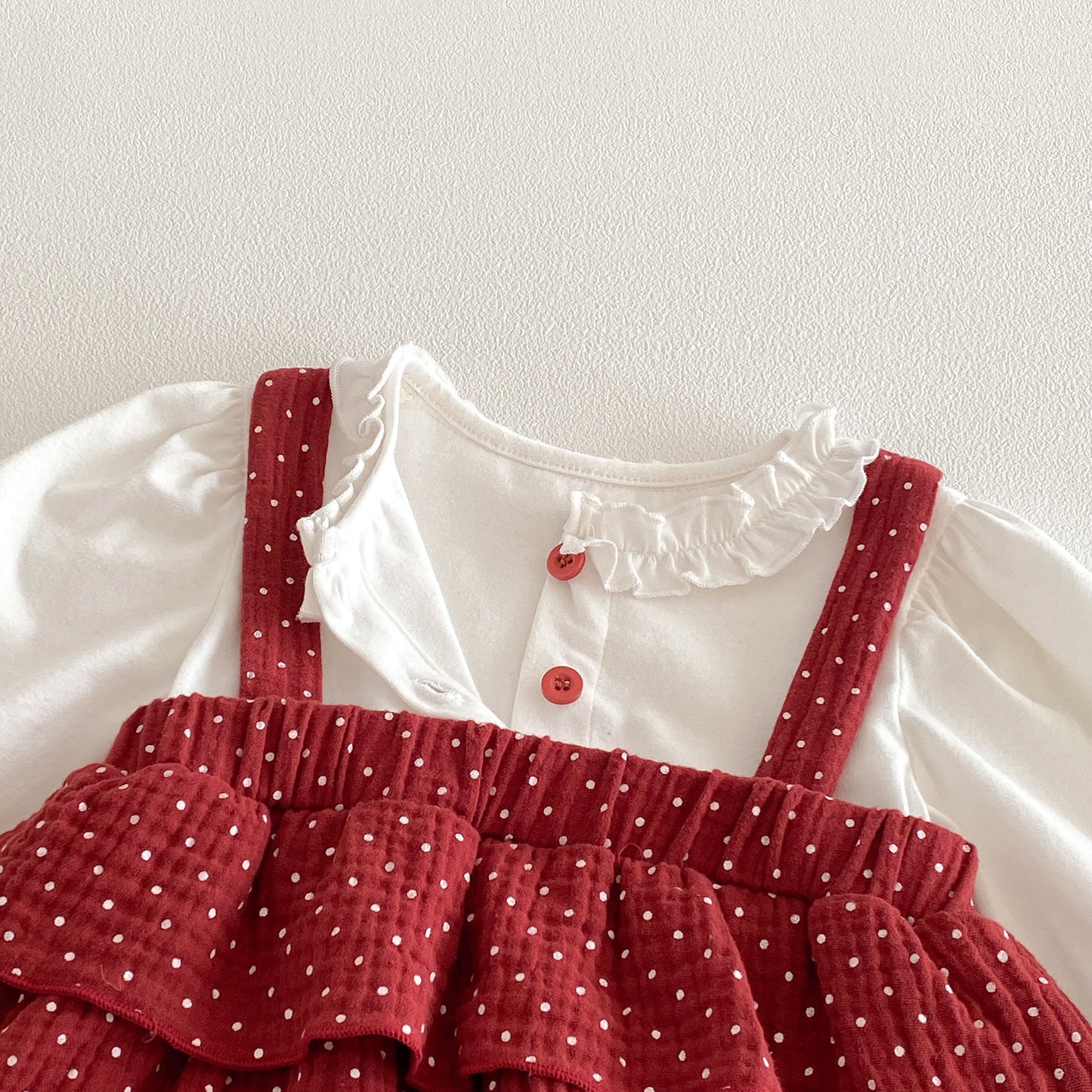 Spring Arrival Baby Girls Long Sleeves Ruffle Neck Color Patchwork Bodysuit, MyKids-USA®, Baby One-Pieces, MyKids-USA -  -  -  -  -  -  - .