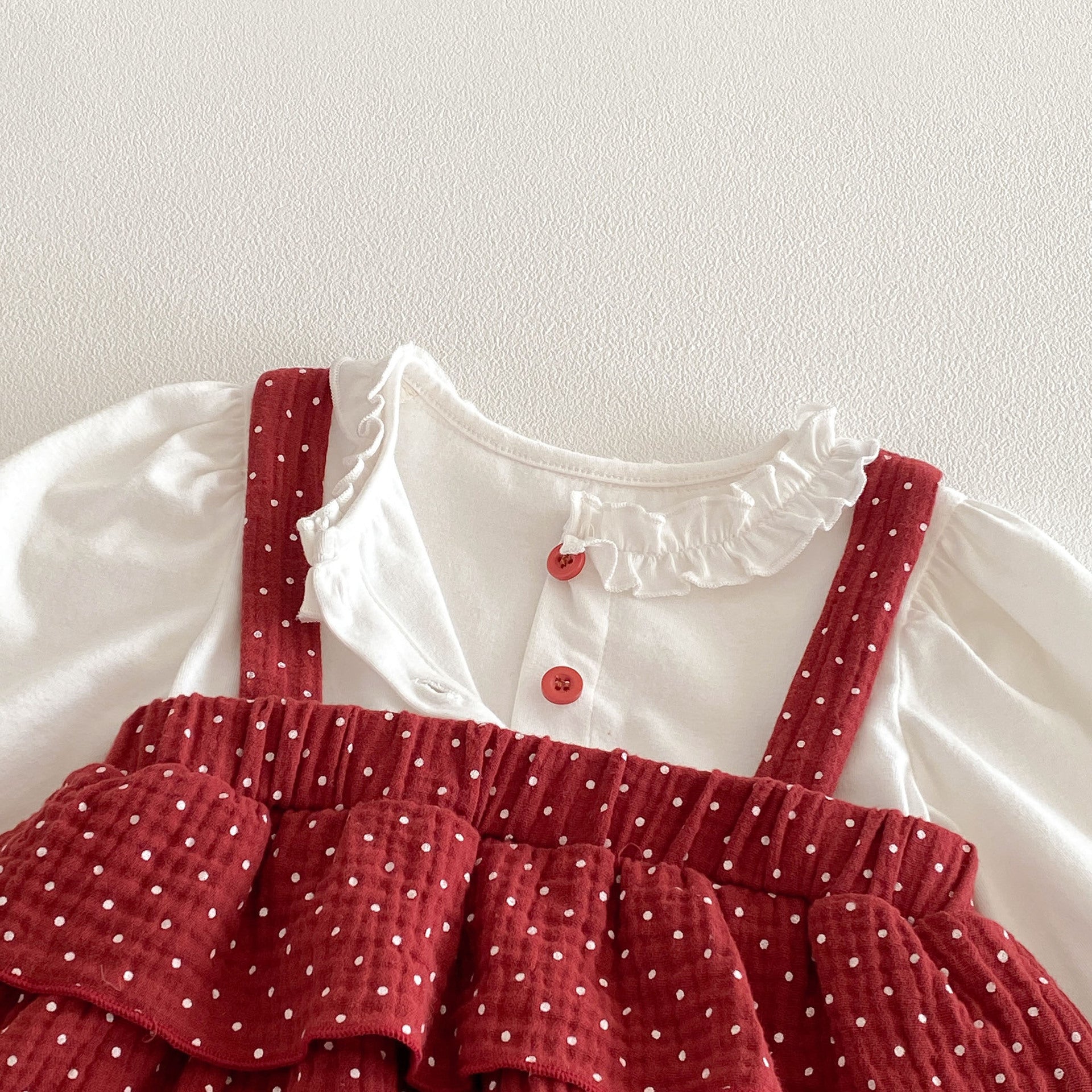 Spring Arrival Baby Girls Long Sleeves Ruffle Neck Color Patchwork Bodysuit, MyKids-USA®, Baby One-Pieces, MyKids-USA -  -  -  -  -  -  - .