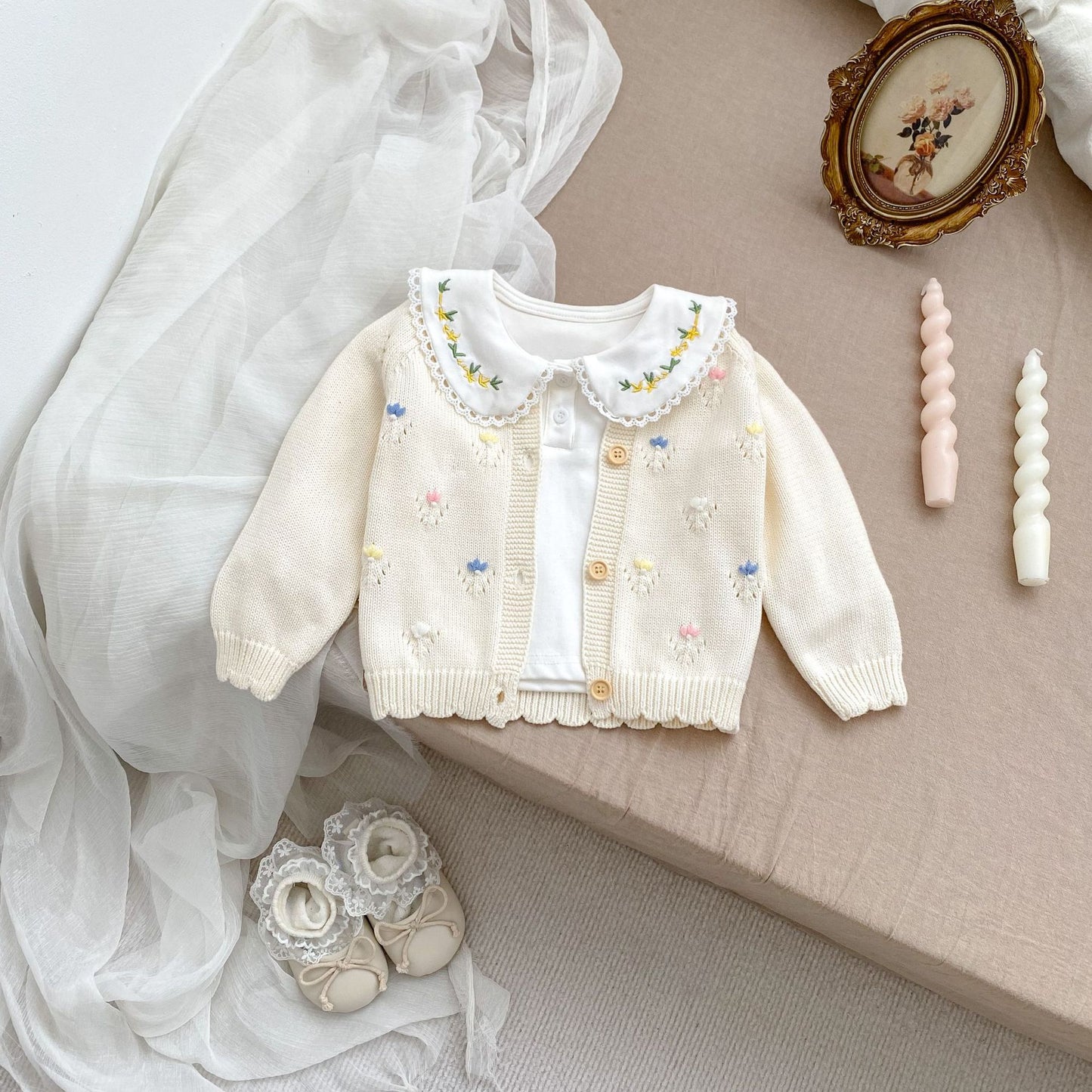 Arrival Baby Girls Comfortable Floral Embroidery Pattern Knitted Long Sleeves Cardigan, MyKids-USA®, Baby & Toddler Outerwear, MyKids-USA -  -  -  -  -  -  - 