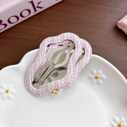 Collection of 2 Pieces Plaid Hollow-out Hair Clips, MyKids-USA®, Hair Pins, Claws & Clips, MyKids-USA - Size/Age - Average Size (0-12Y） - Color - Beige -  -  - TR2604302340-A.