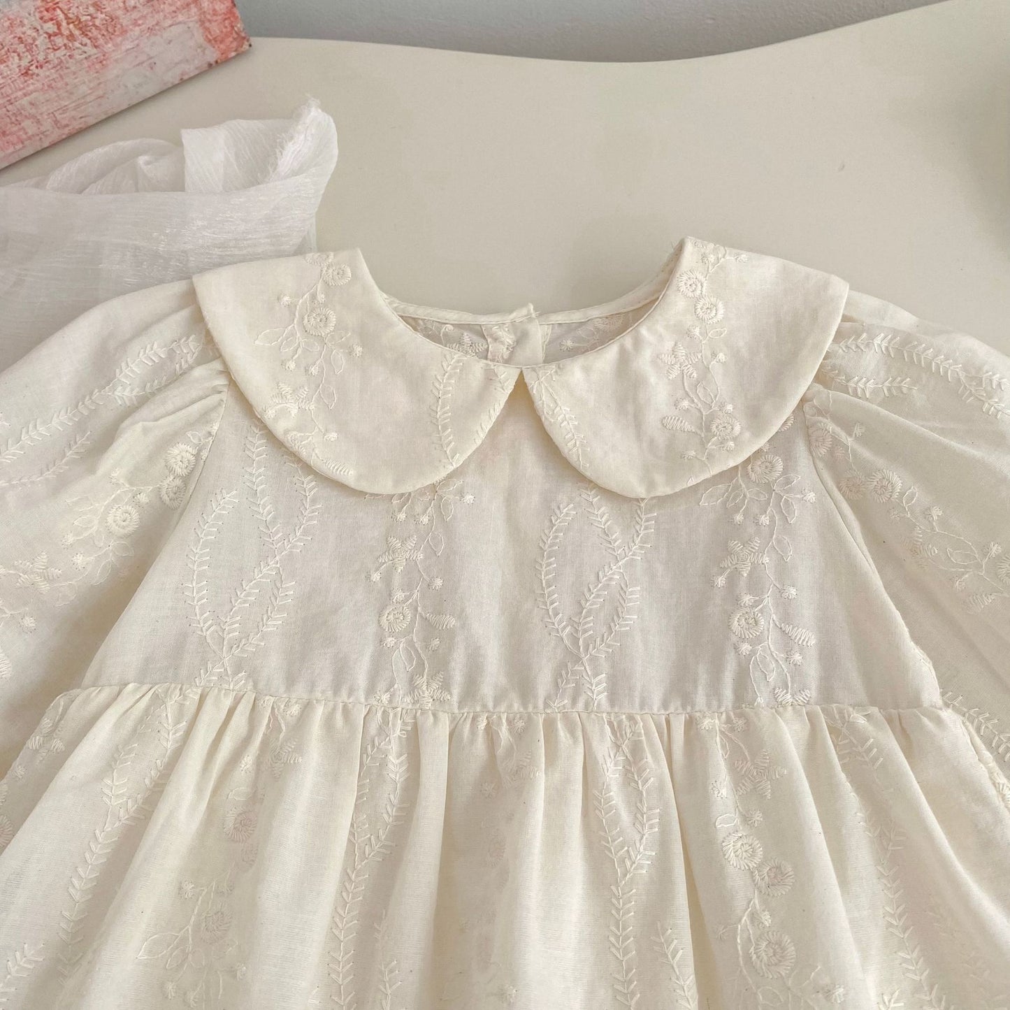 Spring Arrival Baby Girls Long Sleeves Flowers Embroidered Solid Color Bodysuit Dress, MyKids-USA®, Baby & Toddler Dresses, MyKids-USA -  -  -  -  -  -  - .