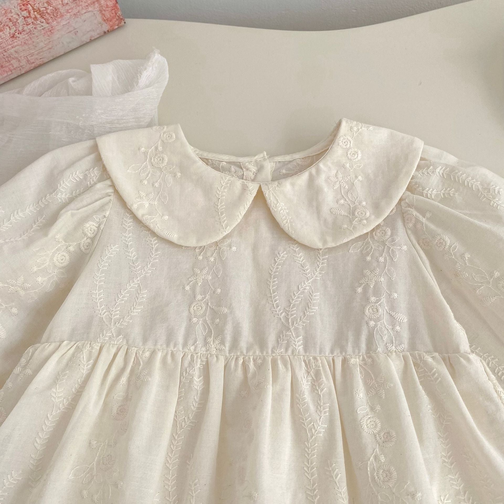 Spring Arrival Baby Girls Long Sleeves Flowers Embroidered Solid Color Bodysuit Dress, MyKids-USA®, Baby & Toddler Dresses, MyKids-USA -  -  -  -  -  -  - .