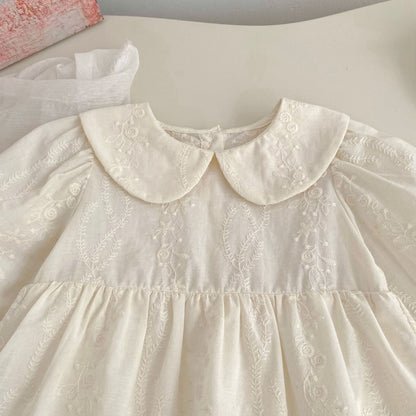 Spring Arrival Baby Girls Long Sleeves Flowers Embroidered Solid Color Bodysuit Dress, MyKids-USA®, Baby & Toddler Dresses, MyKids-USA -  -  -  -  -  -  - .