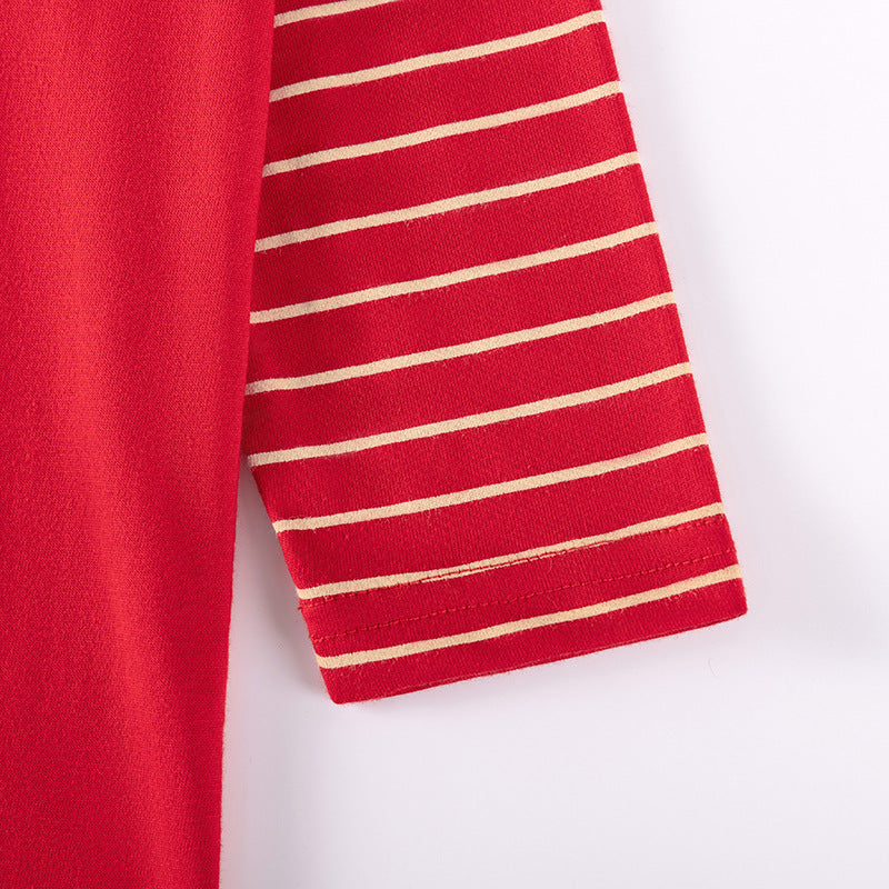 Autumn and Spring Arrival Christmas Cartoon Pattern Striped Long Sleeves Dress for Stylish Girls, MyKids-USA®, Baby & Toddler Dresses, MyKids-USA -  -  -  -  -  -  - 