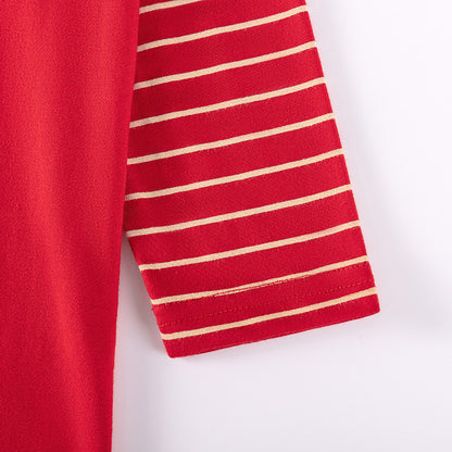 Autumn and Spring Arrival Christmas Cartoon Pattern Striped Long Sleeves Dress for Stylish Girls, MyKids-USA®, Baby & Toddler Dresses, MyKids-USA -  -  -  -  -  -  - 