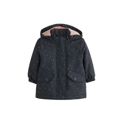 Arrival European and American Style Girls’ Hearts Pattern Coat with Long Sleeves, MyKids-USA®, Baby & Toddler Coats & Jackets, MyKids-USA - Size/Age - 100 (2-3Y) - Color - Black -  -  - TR2601261328-A.