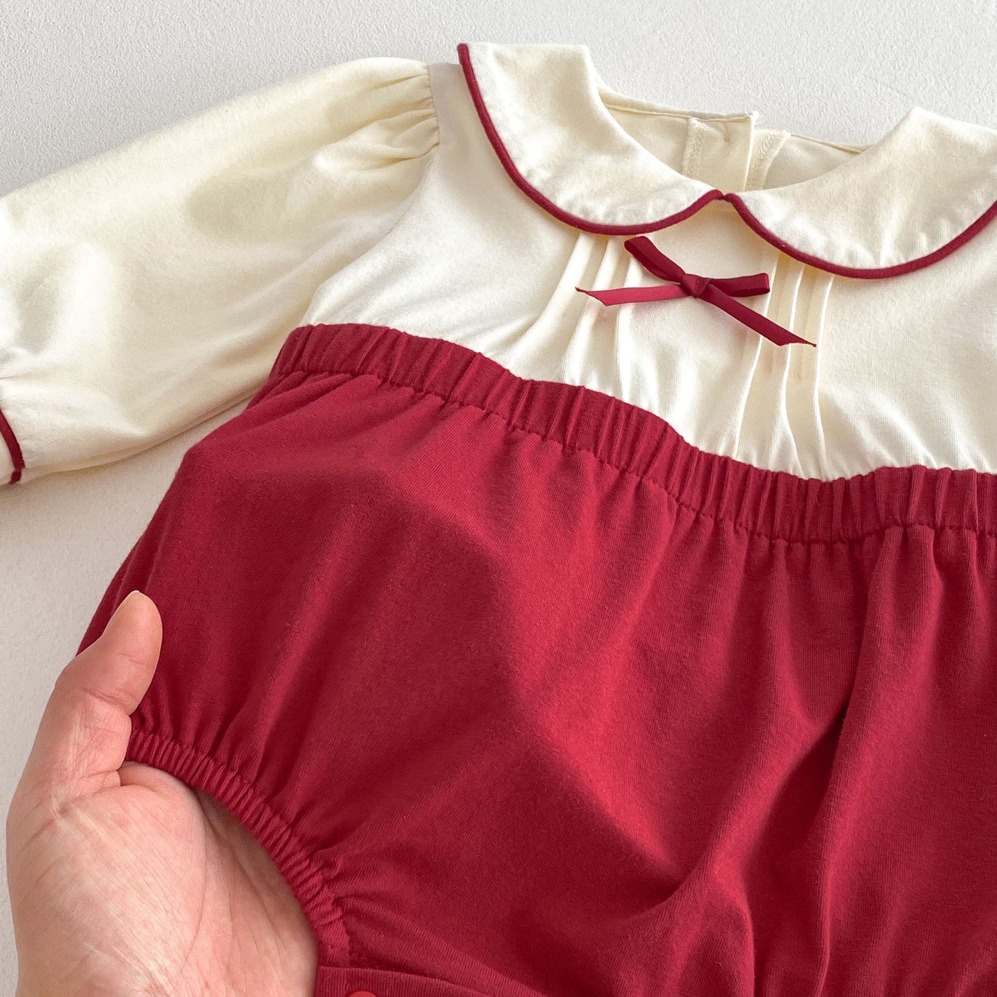 Spring Arrival Baby Girls Cute Color Patchwork Long Sleeves Peter Pan Collar Onesies, MyKids-USA®, Baby One-Pieces, MyKids-USA -  -  -  -  -  -  - 