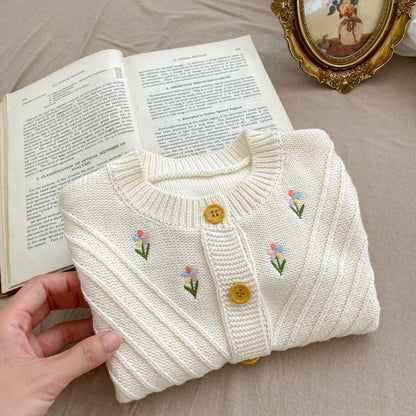 Embroidered Design High Quality Knit Cardigan