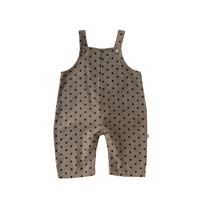 Spring Arrival Baby Unisex Sleeveless Dots Pattern Rompers Overalls, MyKids-USA®, Baby One-Pieces, MyKids-USA - Size/Age - 73 (6-9M) - Color - Khaki -  -  - TR2603062352-B.