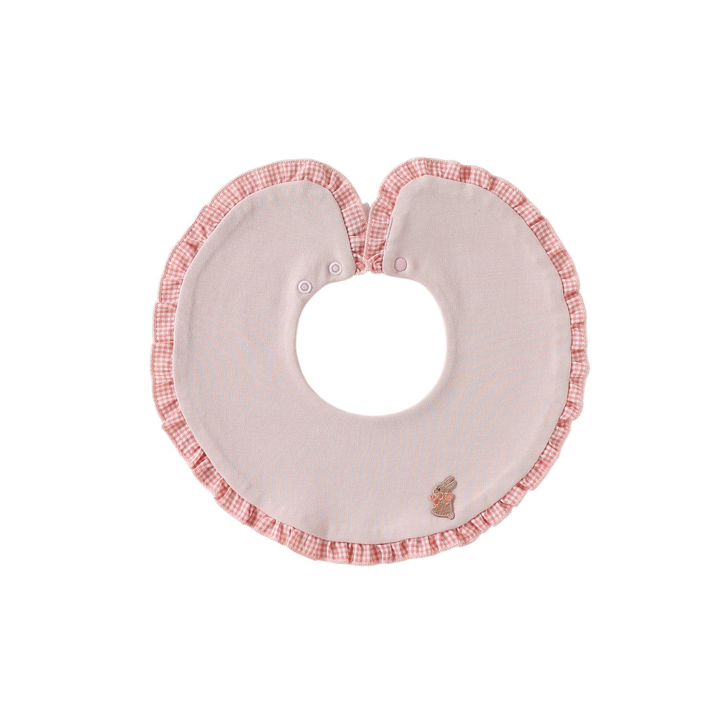 Adorable Ruffle Plaid Pattern Snap-on Bib, MyKids-USA®, Bibs, MyKids-USA - Size/Age - S (0-3Y) - Color - Light Pink -  -  - TR2605032228-C.
