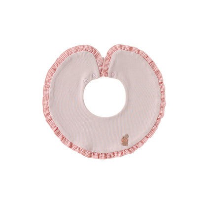 Adorable Ruffle Plaid Pattern Snap-on Bib, MyKids-USA®, Bibs, MyKids-USA - Size/Age - S (0-3Y) - Color - Light Pink -  -  - TR2605032228-C.