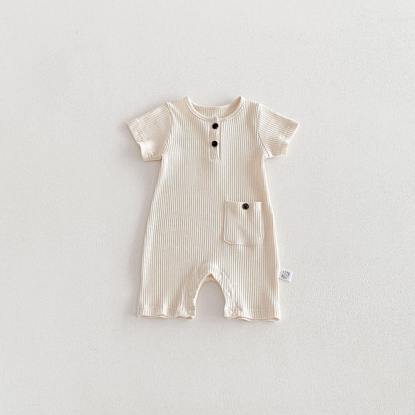 Summer Arrival Baby Boys and Girls Short Sleeves Solid Color Crew Neck Bodysuit, MyKids-USA®, Bodysuits, MyKids-USA - Size/Age - 66 (3-6M) - Color - Beige -  -  - TR2603192325-A.