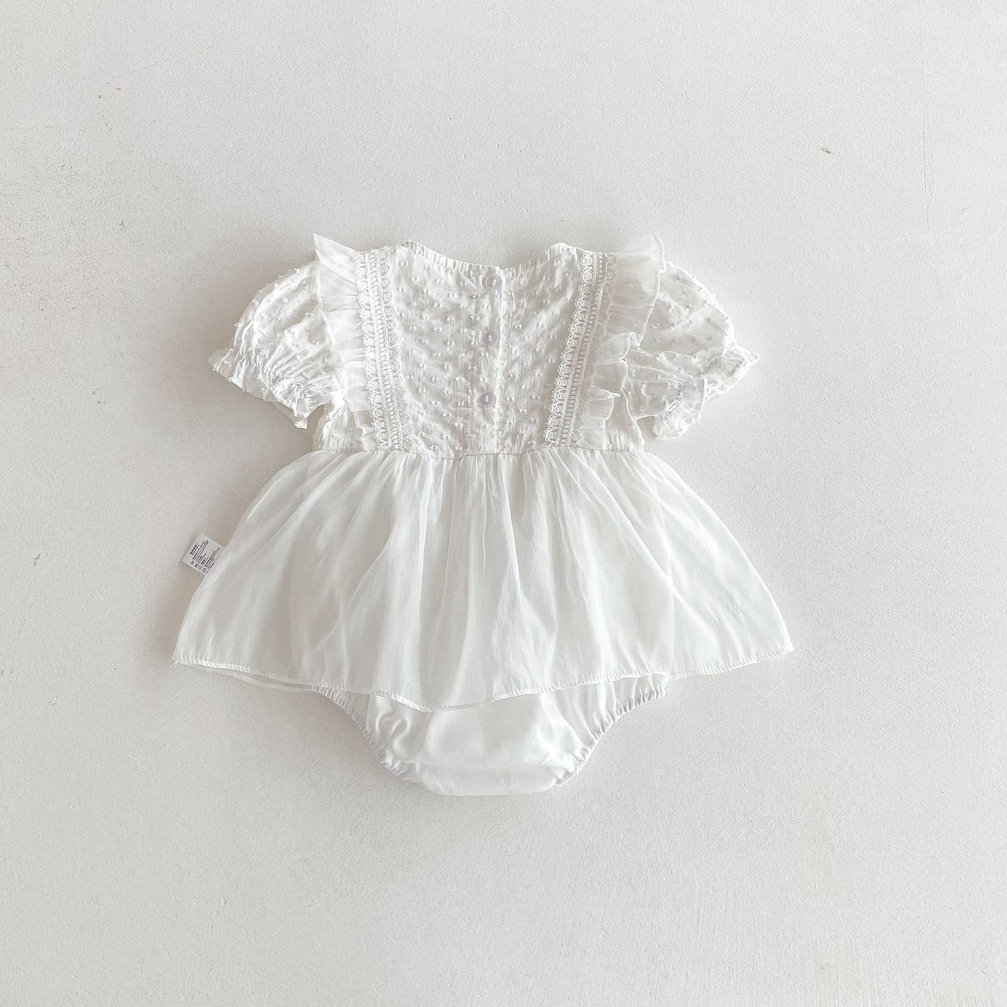 Summer Arrival Baby Girls Short Sleeves Dots Pattern Embroidered Lace Trim Bodysuit Dress, MyKids-USA®, Baby & Children's Dresses, MyKids-USA -  -  -  -  -  -  - .