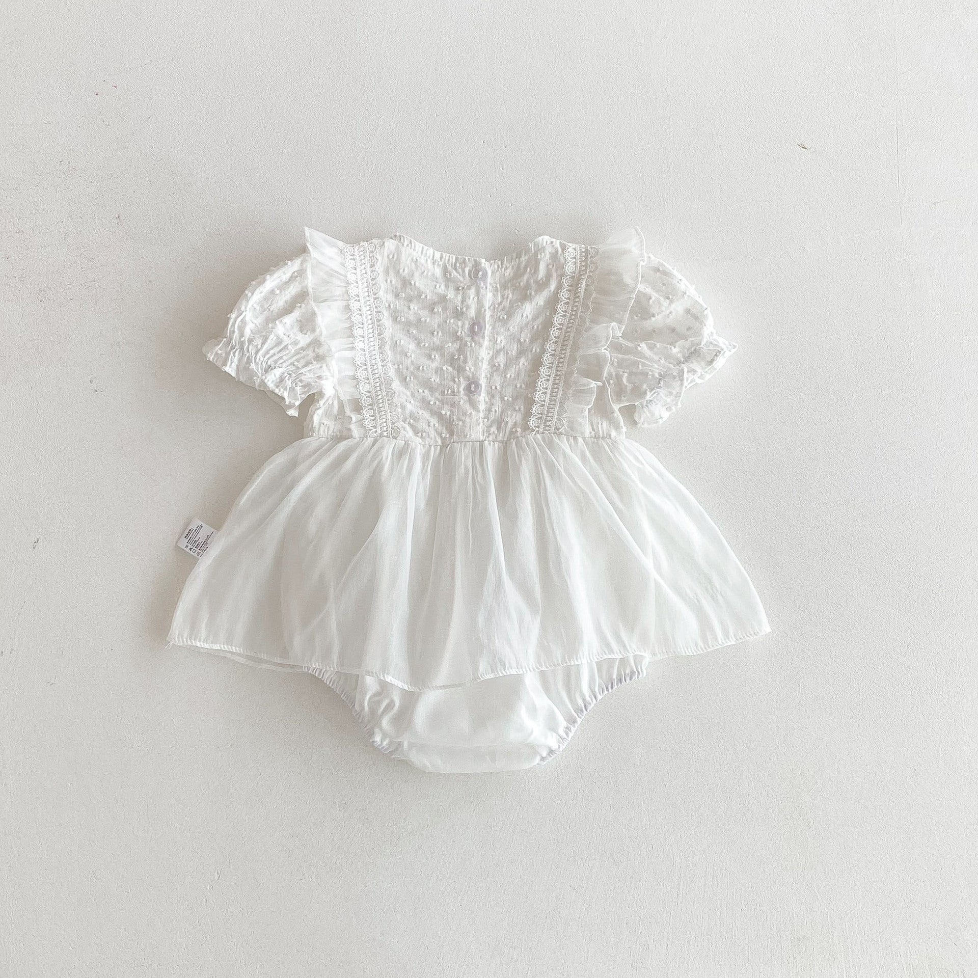 Summer Arrival Baby Girls Short Sleeves Dots Pattern Embroidered Lace Trim Bodysuit Dress, MyKids-USA®, Baby & Children's Dresses, MyKids-USA -  -  -  -  -  -  - .