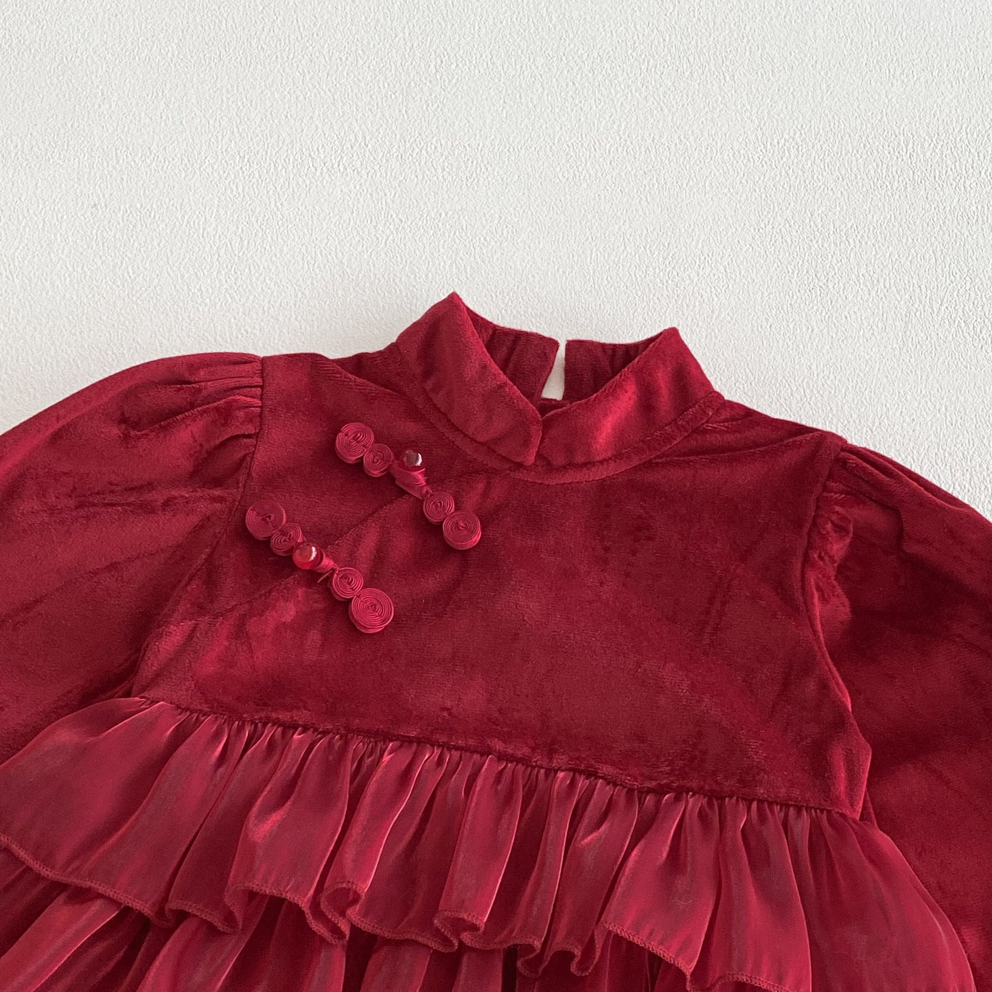 Autumn Arrival Baby Girls Long Sleeves Butterfly-bow Decorated Red Ruffle Onesies, MyKids-USA®, Baby One-Pieces, MyKids-USA -  -  -  -  -  -  - 