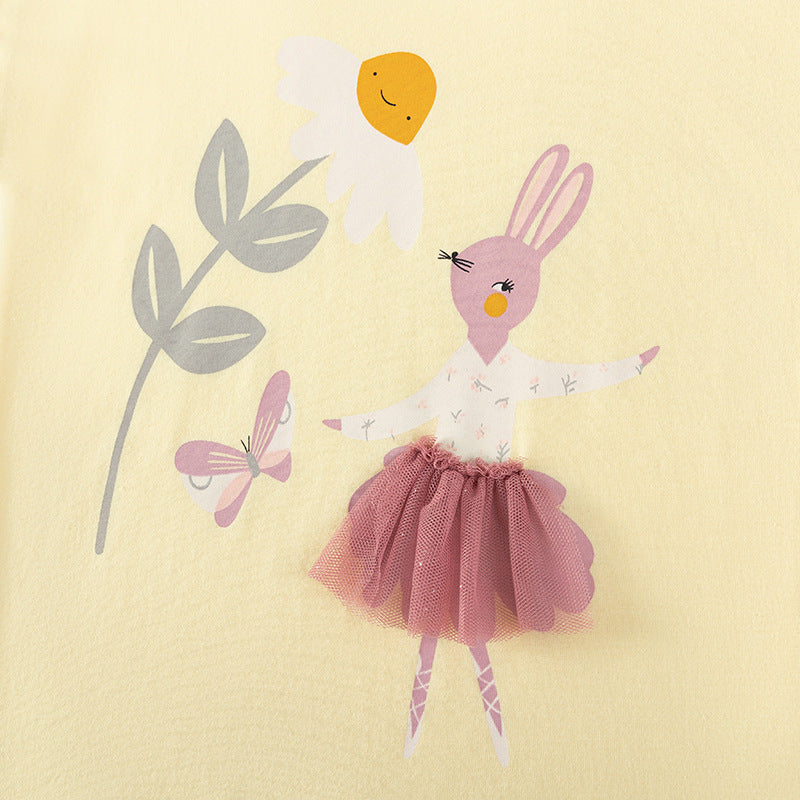 Summer Hot Selling Baby Kids Girls Short Sleeves Cartoon Pattern T-shirt and Plaid Shorts Clothing Set